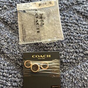 COACH Gold & Black Interlocking Circle Necklace